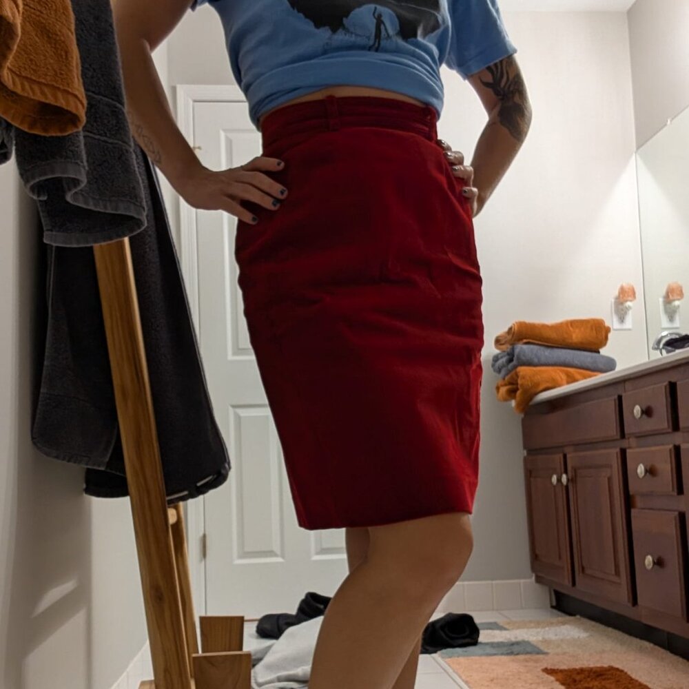 Vintage Red Pencil Skirt size 36